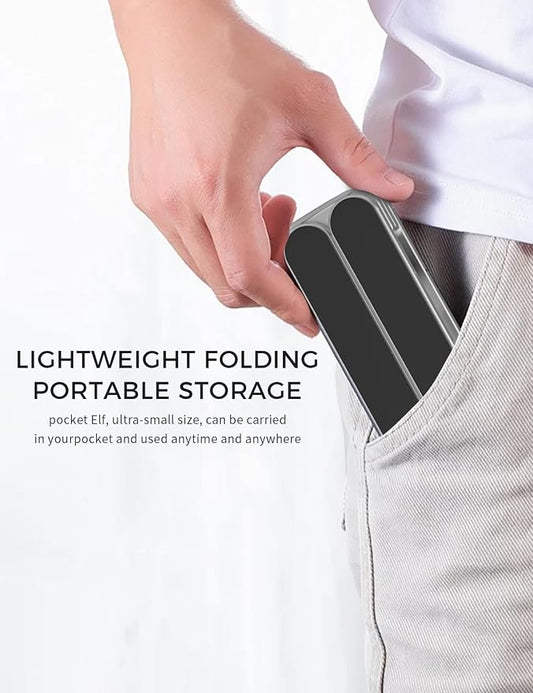 Junfire Foldable Laptop Stand for Travel, Aluminum Stable Ergonomic Laptop Riser - Image 2