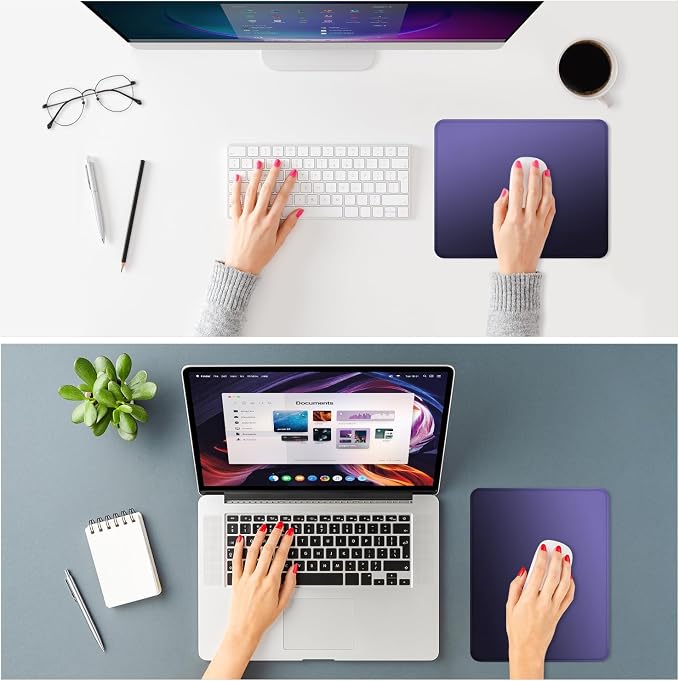 ITNRSIIET Mouse Pad Non-Slip Rubber Base Smooth Surface Stitched Edges - Image 2