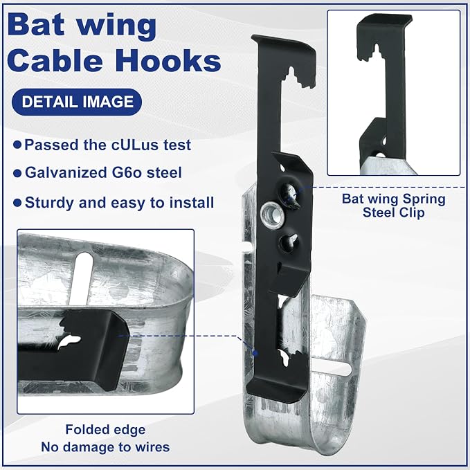 Zonon 25 Pcs J Hooks for Hanging Metal J Hook Hangers Cable Support - Image 3