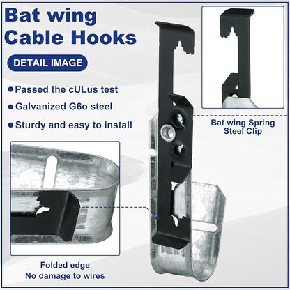 Zonon 25 Pcs J Hooks for Hanging Metal J Hook Hangers Cable Support - Image 3