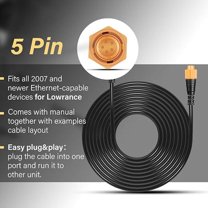 Replacement Part for Lowrance Ethernet Crossover Cable Yellow Cat7 Cable - Image 6