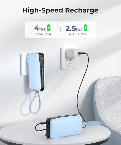 1 Pack Portable Charger with Built-in USB-C Cable & Plug, 000mAh 5V/4.5A Power - Image 8