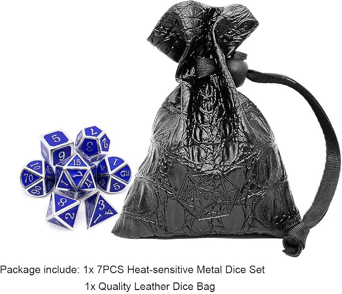 Haxtec Heat Sensitive Metal DND Dice Set Color Changing Metal Dice Temperature - Image 3