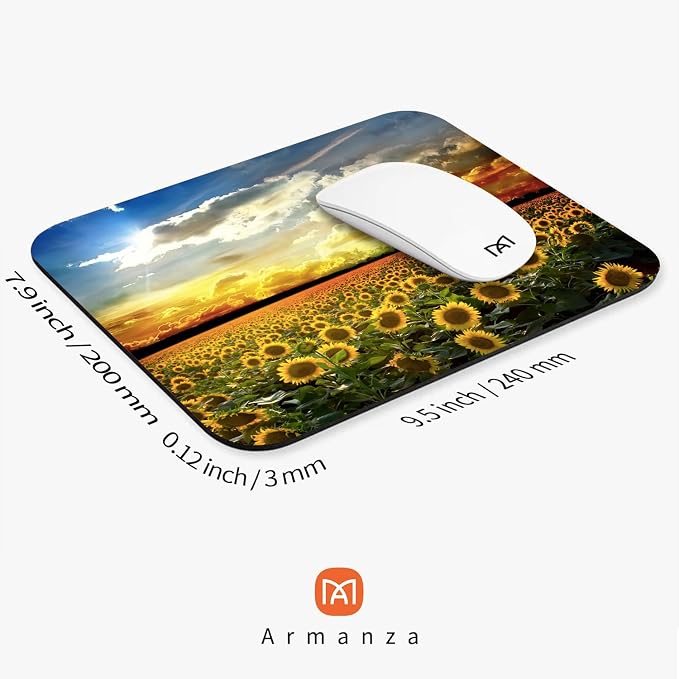 Square Mouse Pad Sunflower, Personalized Premium-Textured Custom Mouse Mat - Image 2