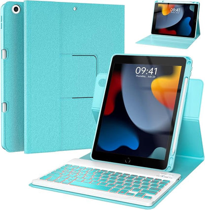 Keyboard Case for iPad 9th/8th/7th Generation 10.2 inch, 360° Rotatable iPad by BLUTLOTUS