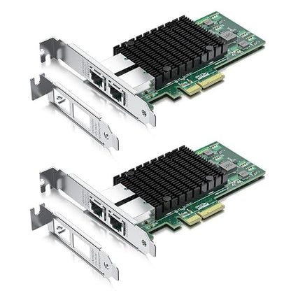 10Gtek 10Gb PCI-E NIC Network Card, Dual Copper RJ45 Port, by 10Gtek