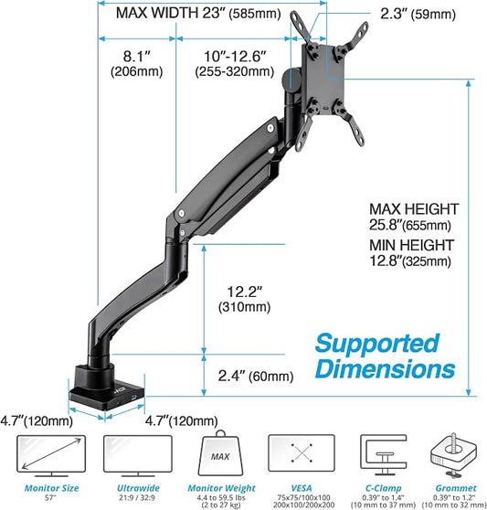 AVLT Single 17"-57" Super Ultrawide Monitor Arm - Image 2