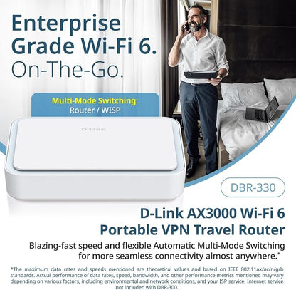 D-Link AX3000 Wi-Fi 6 Portable VPN Travel Router, Business-Grade Security - Image 2