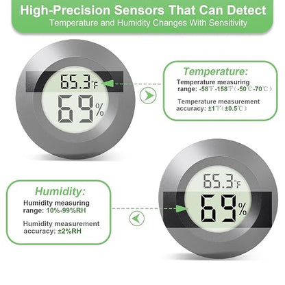 4-Pack Mini Hygrometer Thermometer Indoor Outdoor Round Humidity Meter - Image 4