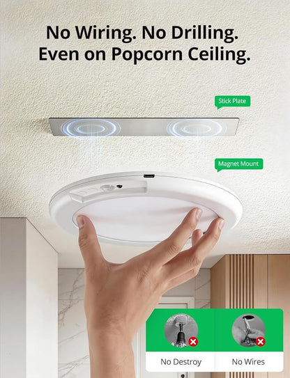 Bojim Rechargeable Ceiling Lights Wireless Waterproof Shower Lighting Inside - Image 2