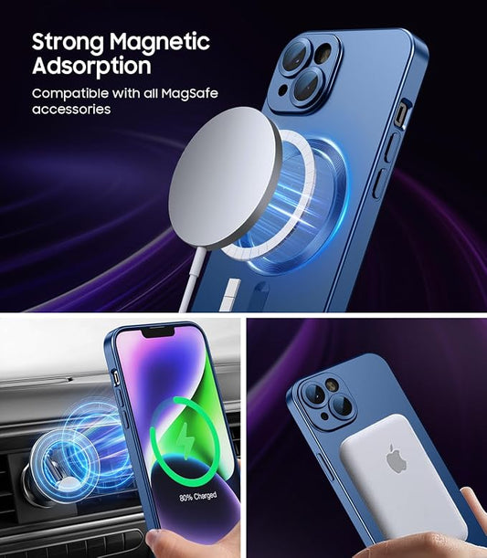 Magnetic for iPhone 15 Case Slim Soft Silicone Bumper Shockproof Metallic Shine - Image 2