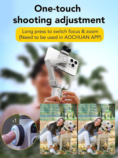 Gimbal Stabilizer for Smartphone, NO APP Tracking, 20CM Extension Rod, Face & - Image 4
