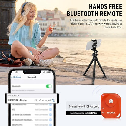 NEEWER Camera Tripod with Remote, Mini Flexible Vlog Phone Tripod Stand with - Image 5