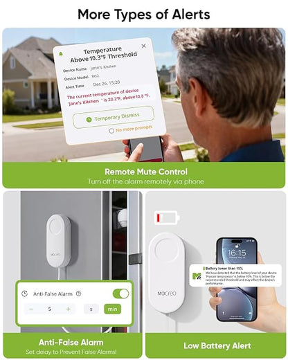 MOCREO WiFi Thermometer Freezer Alarm, Email Alert, App Notification, Data - Image 4