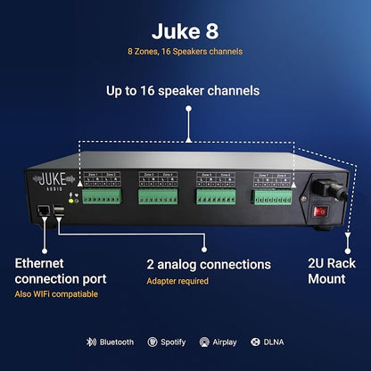 Juke-8: 8 Zone Multi-Room Amplifier | Built-in Music Streaming & Wireless App - Image 6