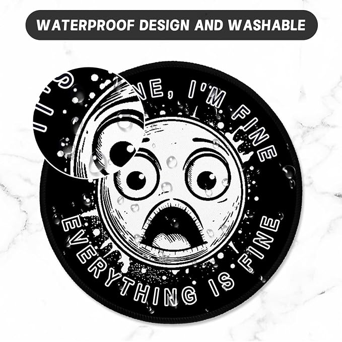 ITNRSIIET Round Mouse Pad with Stitched Edge Premium-Textured Waterproof - Image 5