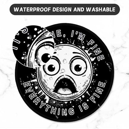 ITNRSIIET Round Mouse Pad with Stitched Edge Premium-Textured Waterproof - Image 5
