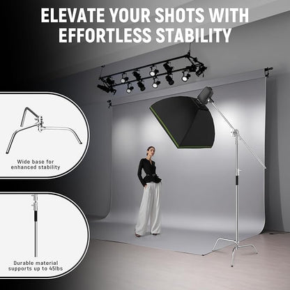 C Stand with Boom Arm Professional Heavy Duty Light Stand with 10.8ft Vertical - Image 6