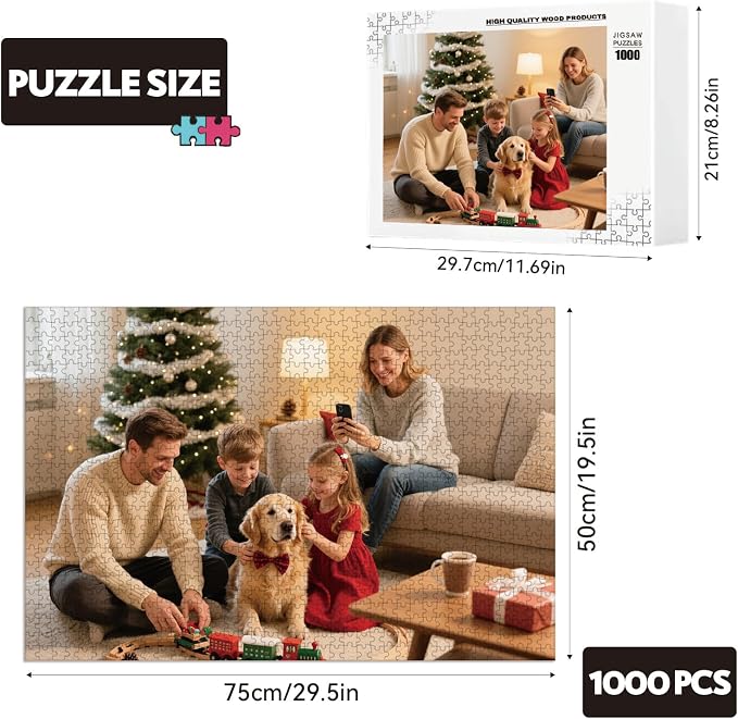 Custom Puzzles from Photos, Personalized Natural Wood Puzzle - Image 2