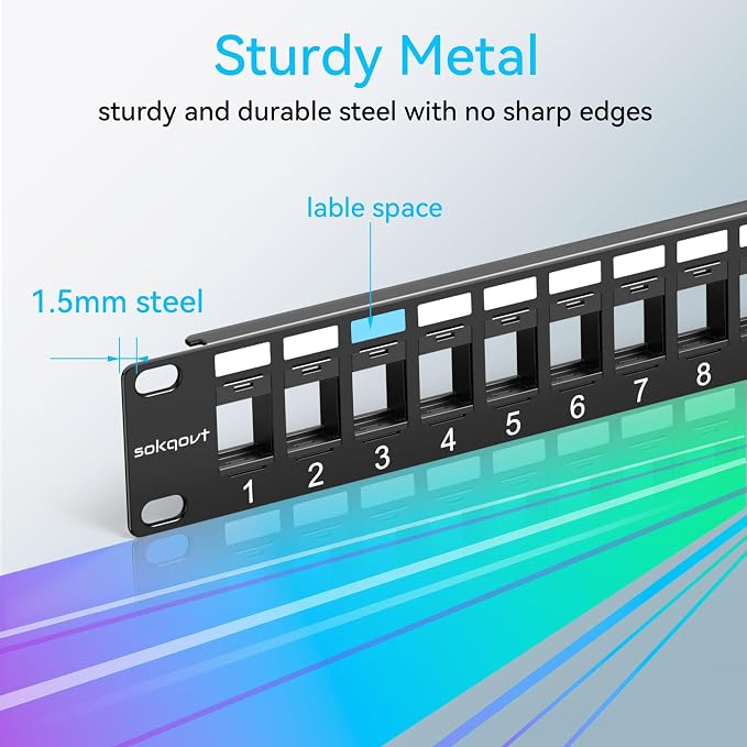 12 Port Mini Blank Keystone Patch Panel - Image 5