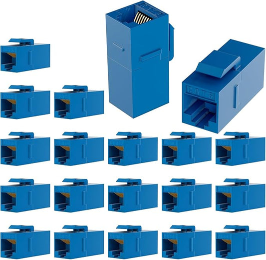 RJ45 Coupler Cat6 Keystone Jack 20-Pack, Female to Female UTP Inline Ethernet by VANDESAIL