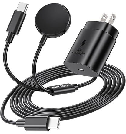 2 in 1 for Samsung Watch Charger, 25W USB C Fast Charger Compatible by Autallgee