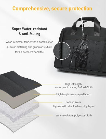 15-16 Inch Laptop Shoulder Bag Business Briefcase Water Resistant Computer - Image 3