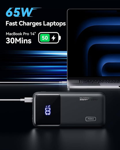 INIU Power Bank, 20000mAh 65W Compact USB C Laptop Portable Charger, PD QC Fast - Image 2