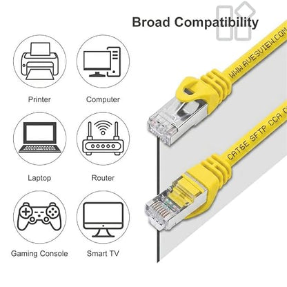 CAT 6 Shielded Ethernet Cable 50FT, Indoor High-Speed 10Gbps Snagless Shielded - Image 4