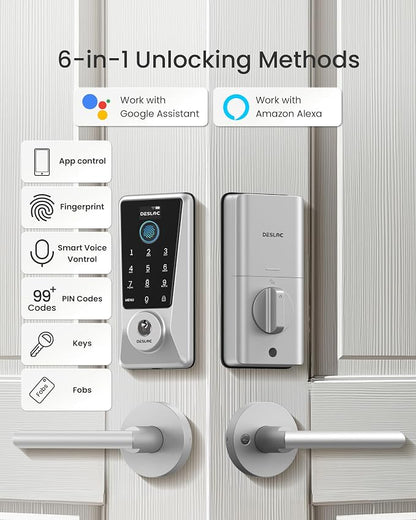 DESLOC Smart Lock D110 Plus, WiFi Fingerprint Smart Front Door Lock - Image 4
