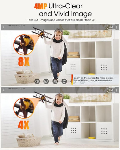 4MP Indoor Security Camera, 360°Pet Camera Indoor, Baby Monitor - Image 5