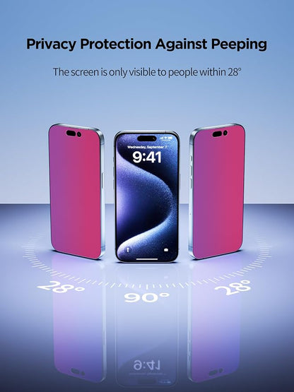 Compatible for iPhone 14 Pro Max Privacy Screen Protector Tempered Glass 6.7 - Image 3