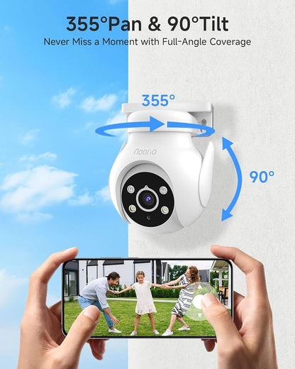 Noorio 2K Security Camera Outdoor 360° Pan/Tilt, Two Way Talk Wired Outdoor - Image 3