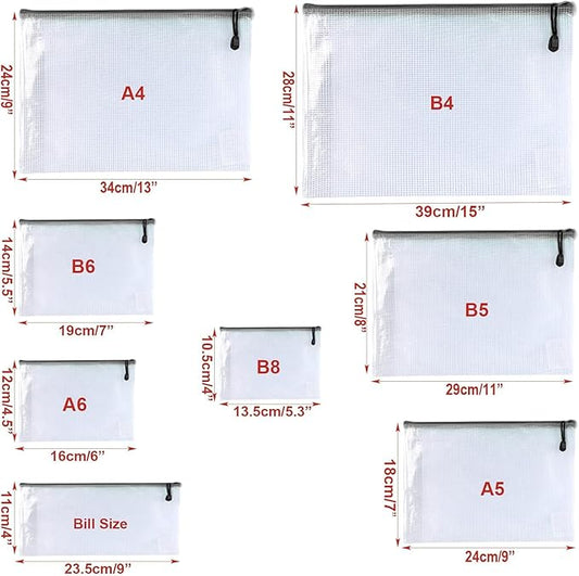 Plastic Mesh Zipper Pouch Document Folders Bag Zip File Bags - Image 2