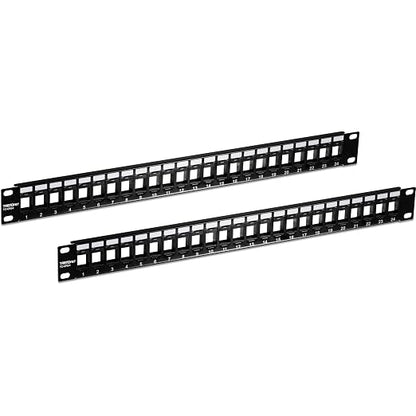 TRENDnet 24-Port Blank Keystone 1U Patch Panels, 1U 19" Metal Rackmount Housing by TRENDnet