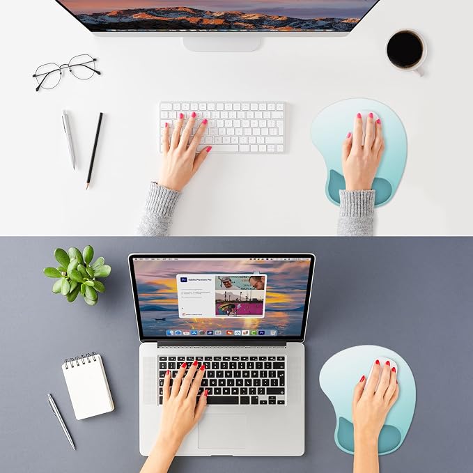 ITNRSIIET Ergonomic Mouse Pad, Cushioned Gel Wrist Rest, Non-Slip Base - Image 2