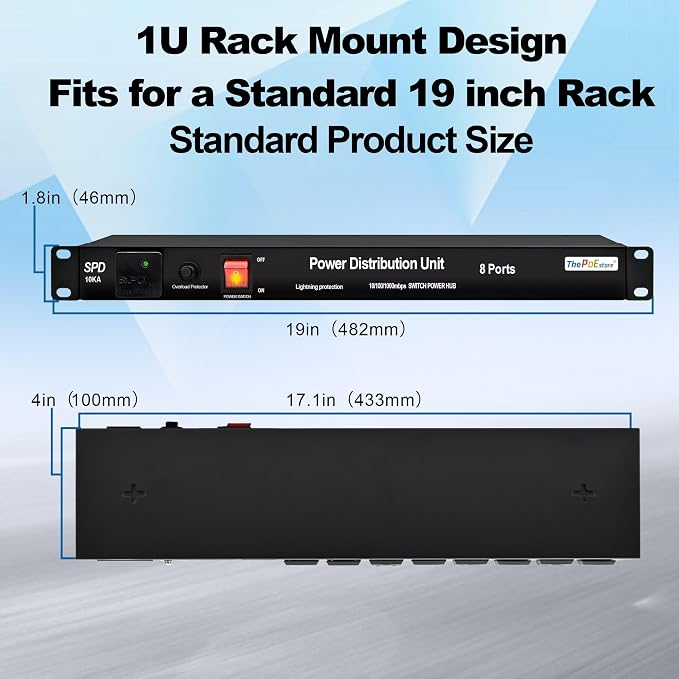 1U PDU Rackmount Power Strip - Image 7