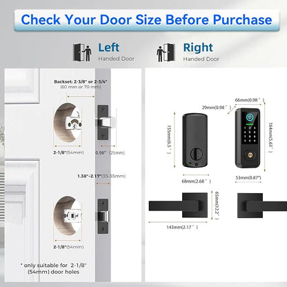 Keyless Entry Door Lock with Handle Set, Smart Front Door Lock with Keypad Set - Image 7