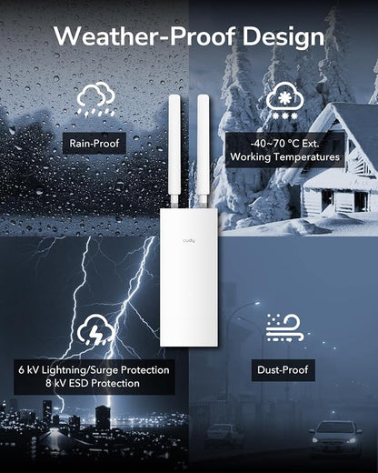 Cudy Outdoor AX3000 HighPowerWiFi6 Access Point, IP65 Weather Proof, External - Image 6