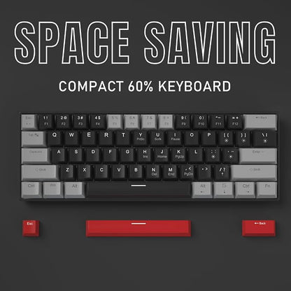60% Mechanical Gaming Keyboard, Mixed Color Keycaps Gaming Keyboard - Image 4