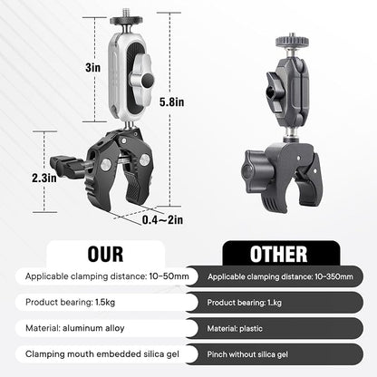 Aluminum Alloy Camera Mounts Clamp Mount Bicycle Handlebar Adapter Mount - Image 5