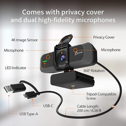 j5create 4K Wide Angle Webcam - Image 6