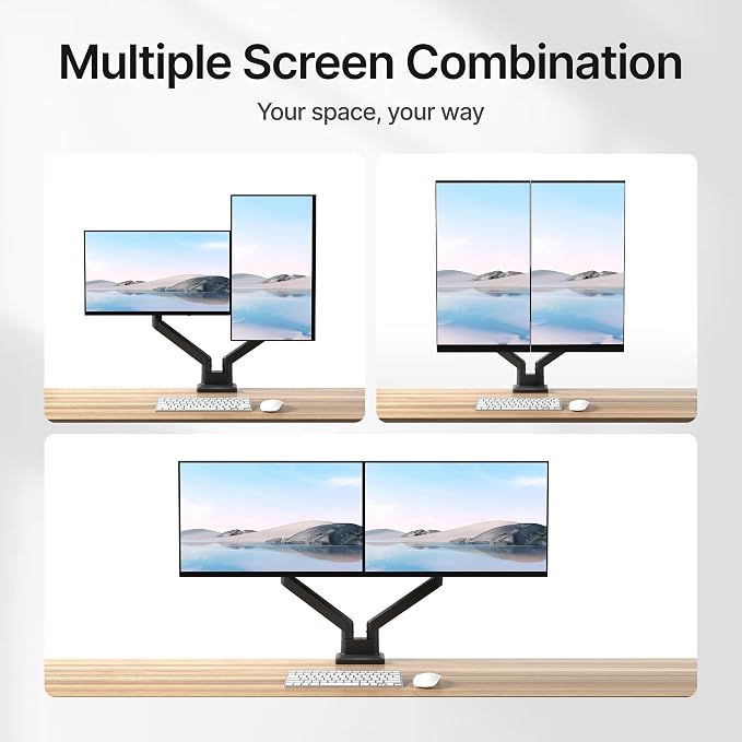 monTEK Dual Monitor Mount Monitor Arms - Image 4