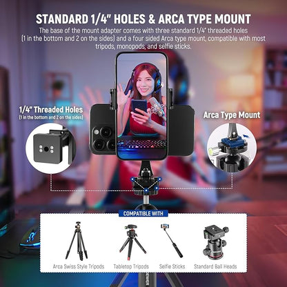 NEEWER Metal Phone Tripod Mount Adapter - Image 5