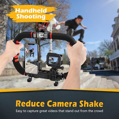 Zeadio Camera Smartphone Stabilizer, Handle Grip Handheld Video Rig, - Image 2