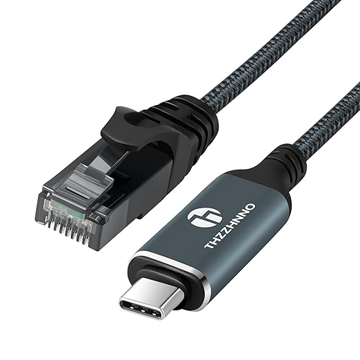 USB C to Ethernet Cable 6.6FT, Type C to RJ45 Gigabit LAN Network Cord by Thzzhnno