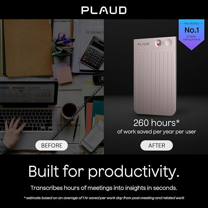 Plaud Note AI Voice Recorder, Voice Recorder w/Case, App Control, Transcribe & - Image 2