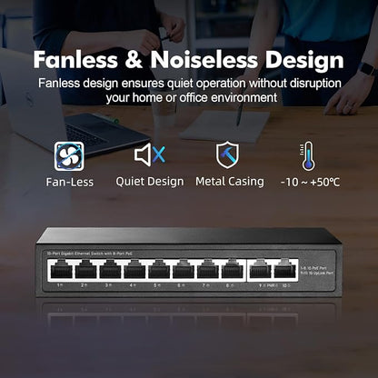YuLinca 10 Port Mini Gigabit PoE Switch - Image 5