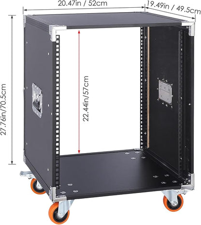 Movable AV Gear Rack 12U 19in Mobile Floor Standing Network Device Storage - Image 2