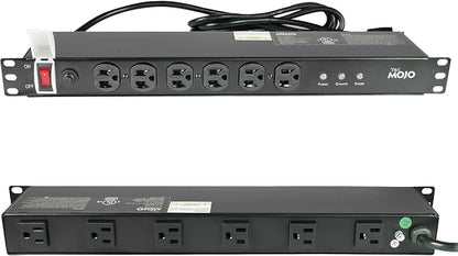 Tecmojo 1U Rackmount Network-Grade PDU Surge Protector Power Strip, 12 Outlets by Tecmojo